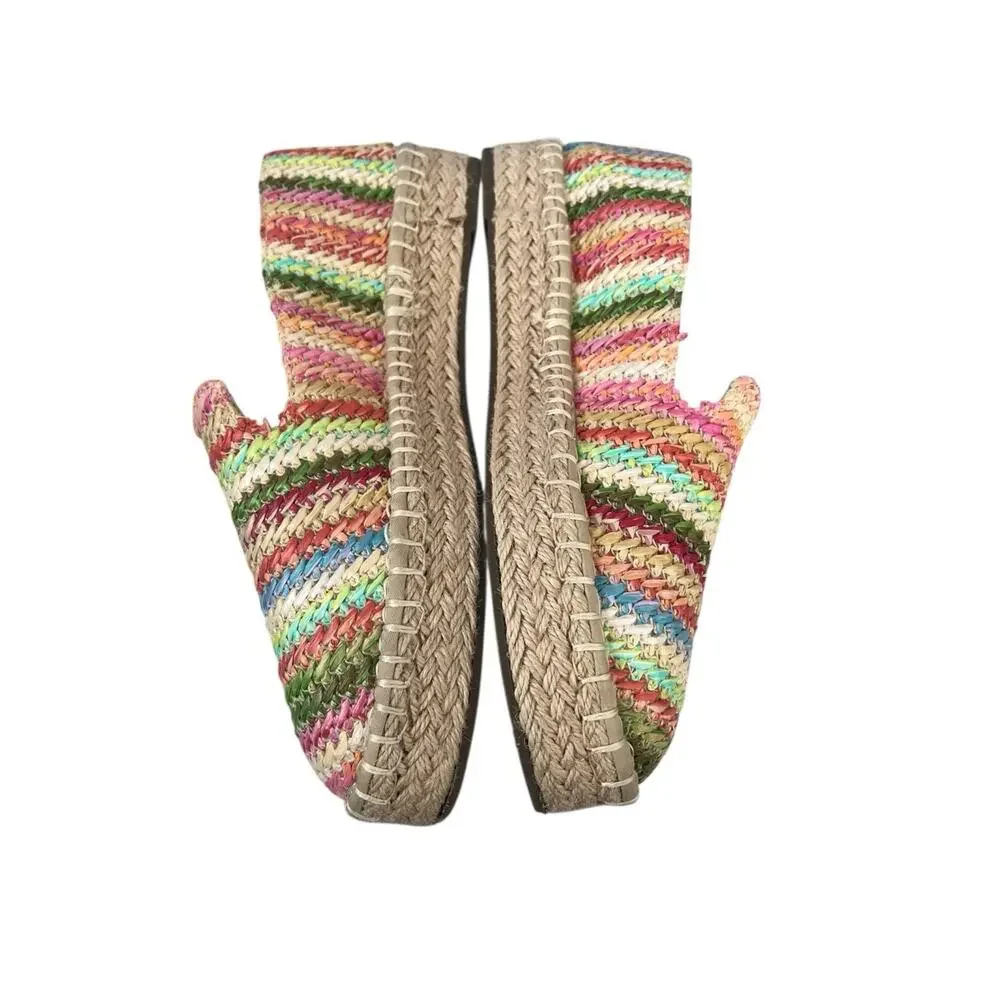 Joie Cara Raffia Espadrilles Women’s Sz 8 Multicolor Rainbow Flats Slip on NEW - Picture 6 of 9